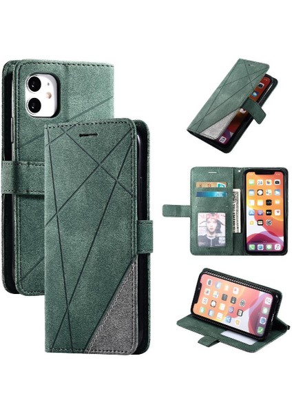 IPhone 12 Için Kılıf Mini Manyetik Kart Tutucu Kickstand Cüzdan Flip Folio (Yurt Dışından)