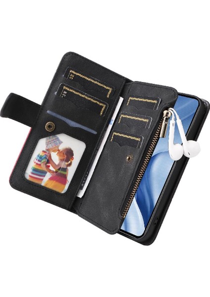 Xiaomi 11 Lite Fermuar Cüzdan Tarzı Iki Renkli Dikiş Kickstand (Yurt Dışından) fırsatları