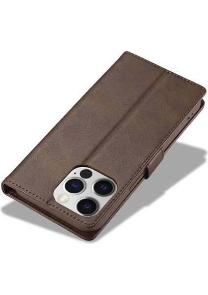 Tutucu ile iphone 15 Pro Max Buzağı Doku Yatay Flip Case (Yurt Dışından)