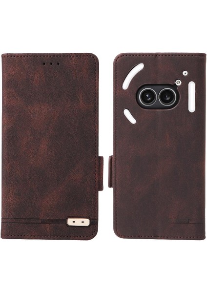Nothing Telefon 2A Manyetik Karbon Fiber Deri Folio Flip Case (Yurt Dışından)