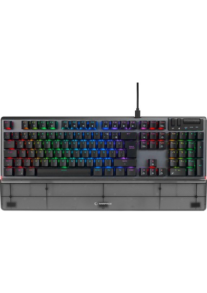 Carbon Mekanik Rgb Q Bilek Destekli Red Switch Gaming Oyuncu Klavye