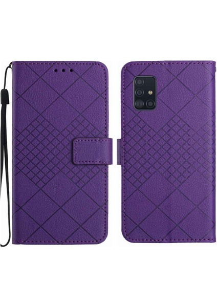 El Kayışı Elmas Kabartmalı Kart ile Samsung Galaxy A71 4g Için Flip Case (Yurt Dışından)