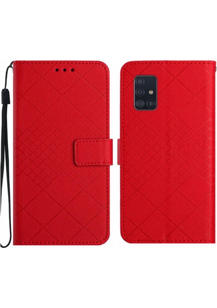 El Kayışı Elmas Kabartmalı Kart ile Samsung Galaxy A71 4g Için Flip Case (Yurt Dışından)