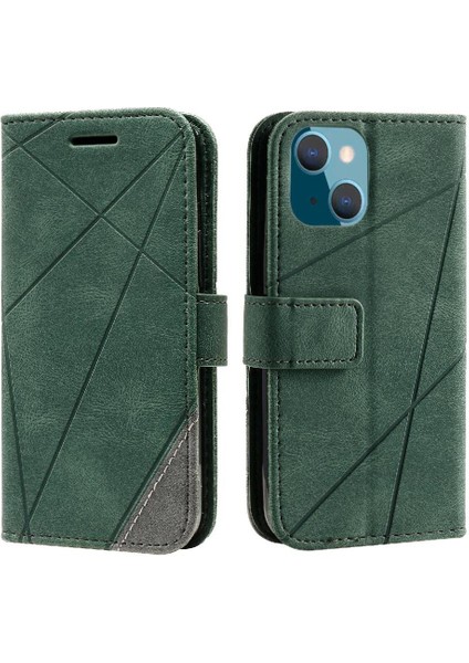 IPhone 13 Için Kılıf Pu Deri Cüzdan Flip Folio Darbeye Manyetik Kart (Yurt Dışından)