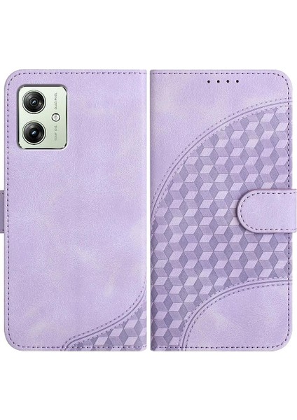 Motorola Moto G54 5g Manyetik Kart Tutucu Geometrik Desen Pu (Yurt Dışından)