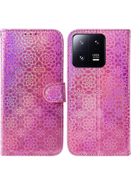 Xiaomi 13 Pro Glitter Renkli Kart Yuvası Premium Pu Deri Kılıf (Yurt Dışından)