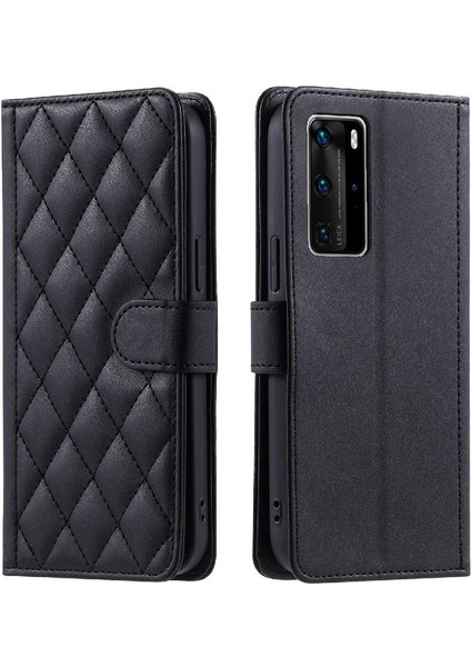 Huawei P40 Pro Flip Folio Cüzdan Için Telefon Kılıfı El Kayışı Kart Yuvaları (Yurt Dışından)