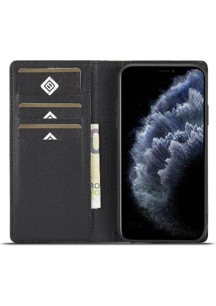 Iphone 11 Için Kılıf Pro Max Manyetik Karbon Fiber Deri Folio Flip Case (Yurt Dışından)