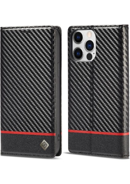 Kart Tutucu Kickstand Manyetik Karbon Fiber ile iphone 15 Pro Için Kılıf (Yurt Dışından)