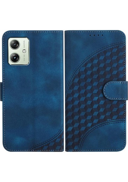 Motorola Moto G54 5g Manyetik Kart Tutucu Geometrik Desen Pu (Yurt Dışından)