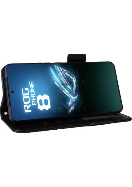 Asus Rog Telefon 8 Pu Deri Yan Toka Cüzdan Manyetik Kart (Yurt Dışından)