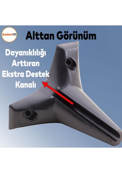 20'li Set Aspen Lüks Mobilya Koltuk Kanepe Tv Ünitesi Yükseltme Destek Ayağı 12 cm Siyah Ayakları