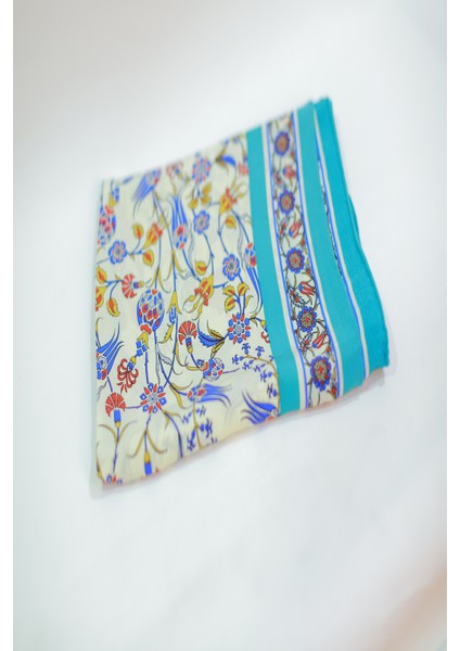 Ekru Turkuaz Medine Ipek Eşarp Şal fiyatları