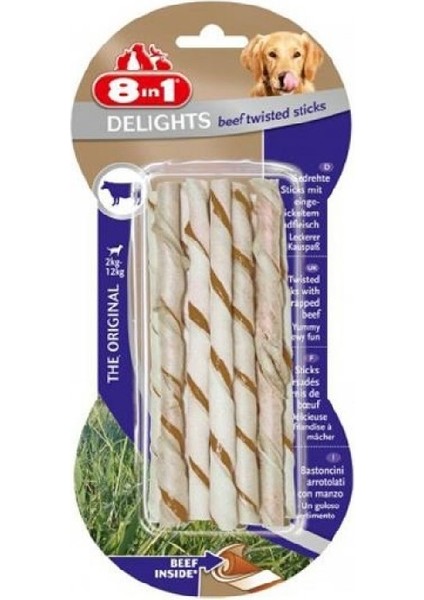 Delights Beef Twisted Sticks Biftekli Burgu Köpek Ödülü 55 gr