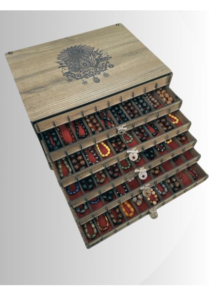 Kişiye Özel Ahşap Tesbih Koleksiyon Kutusu Hediyelik Özel Isim Yazılı Tespih Kutusu 60 Tesbihlik modelleri