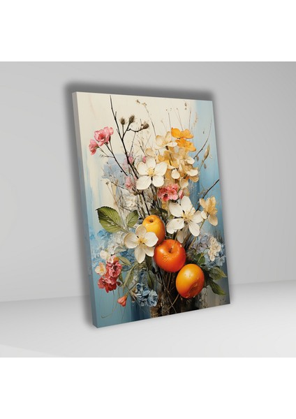 Tekli Dikey Kanvas Mutfak Tablosu Renkli Meyve ve Çiçek Tasarım fiyatları