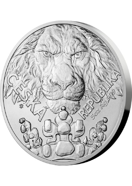 Czech Lion 2023 5 Ons 155.50 Gram Gümüş Sikke Coin (999)