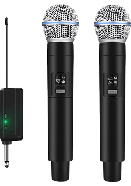 Coverzone Kablosuz Karaoke Mikrofonu 6.35mm Amfi Hoparlör İçin 600 Hz ila 800 KHz Çok Amaçlı Tak ve Çalıştır Kablosuz Mikrofon Dış Mekan İçin WN06