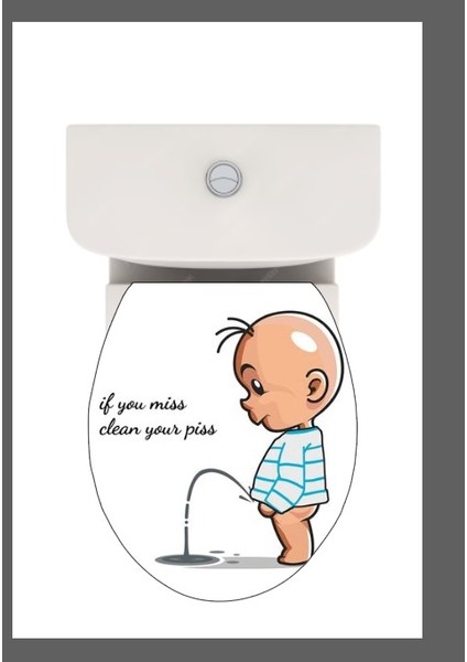 Asef Reklam  Sevimli Çocukklozet Kapağı ve Banyo Sticker Seti