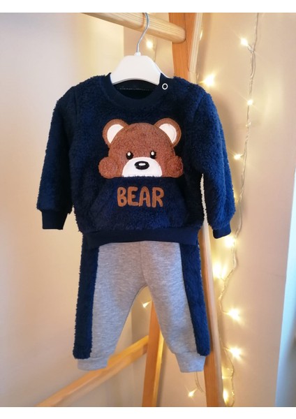 Welsoft Ayıcıklı Unisex Bebek Lacivert Eşofman Takım