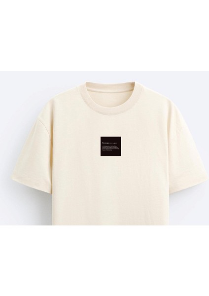 Bisiklet Yaka Syzygy Yazılı Oversize Ekru Erkek T-Shirt