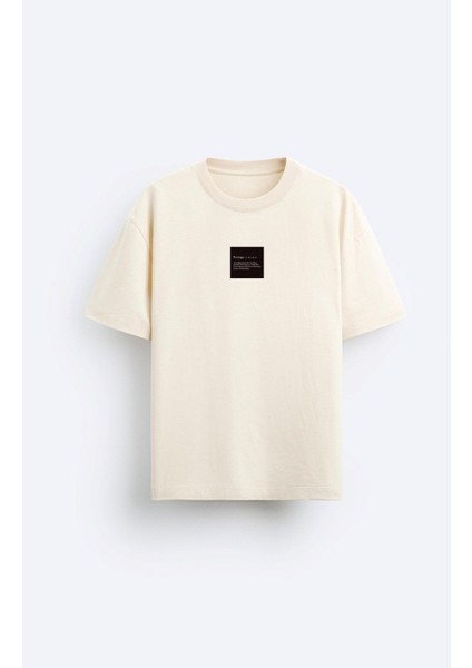 Bisiklet Yaka Syzygy Yazılı Oversize Ekru Erkek T-Shirt fiyatları