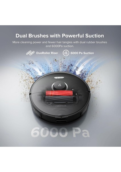 6000PA Yüksek Emiş Güçlü Kendinden Temizlenebilir Çift Fırçalı Istasyonlu Ultra Mopping Premium Robot Süpürge+Luciole Beyaz Lambader Hediyeli