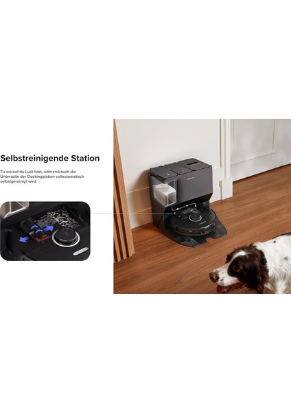6000PA Yüksek Emiş Güçlü Kendinden Temizlenebilir Çift Fırçalı Istasyonlu Ultra Mopping Premium Robot Süpürge+Luciole Beyaz Lambader Hediyeli