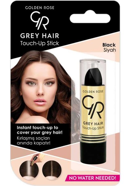 Golden Rose Grey Hair Touch-Up Stick No:01 Black - Saç Beyazlarını Kapatan Stick - 8691190067137