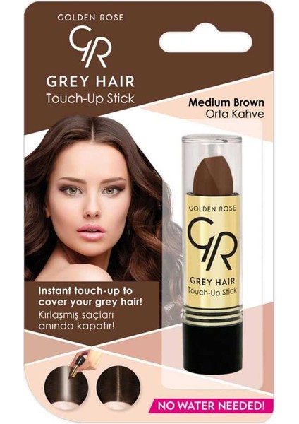 Golden Rose Grey Hair Touch-Up Stick No:03 Medium Brown - Saç Beyazlarını Kapatan Stick - 8691190067151