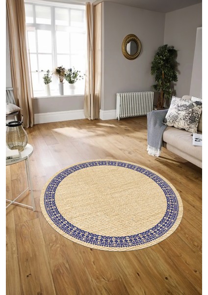 Dijital Kaymaz Yıkanabilir Jüt-Hasır Desen Yuvarlak Yolluk Mutfak Salon Halısı, N-Y-Jüt-09-Renkli, fiyatları