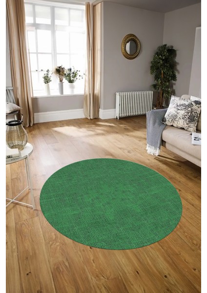 Dijital Kaymaz Yıkanabilir Jüt-Hasır Desen Yuvarlak Yolluk Mutfak Salon Halısı, N-Y-Jüt-07-Yeşil, fiyatları
