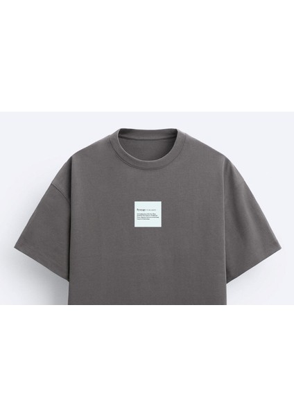 Bisiklet Yaka Syzygy Yazılı Oversize Füme Erkek T-Shirt fiyatları