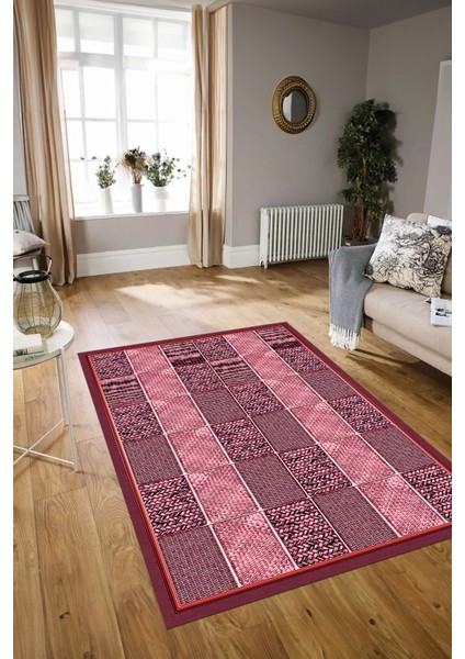 Dijital Baskılı Kaymaz Yıkanabilir Jüt-Hasır Desen Yolluk Mutfak Salon Halısı, N-Jüt-02-Kırmızı, fiyatları