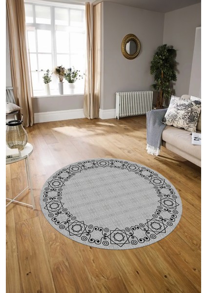 Dijital Kaymaz Yıkanabilir Jüt-Hasır Desen Yuvarlak Yolluk Mutfak Salon Halısı, N-Y-Jüt-19-Gri, fiyatları