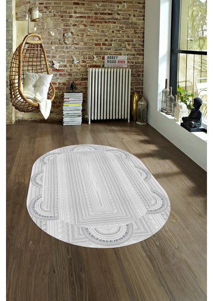 Dijital Kaymaz Yıkanabilir Jüt-Hasır Desen Oval Yolluk Mutfak Salon Halısı, N-O-Jüt-08-Gri, modelleri