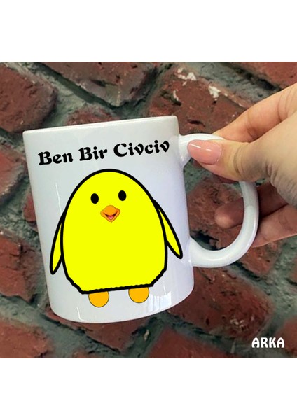 Size Özel Bizim Sevimli Ben Civciv Seramik Baskılı Kupa Bardaklar fiyatları