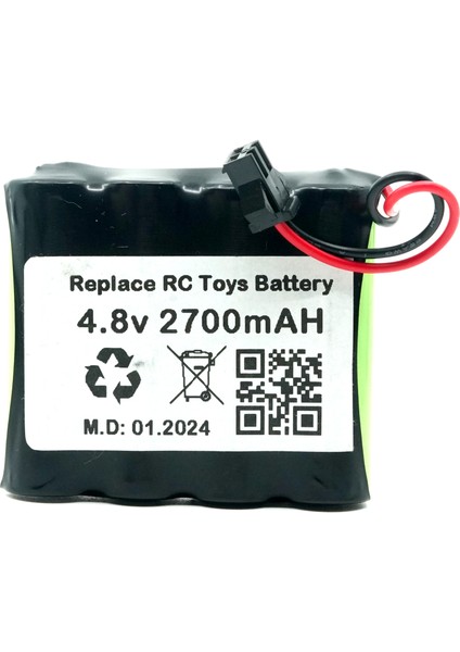 Eufy Rastar 4.8V 2700MAH Oyuncak Araba Bataryası Siyah Soket