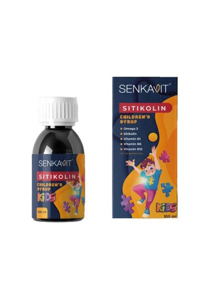 Kids Sitikolin + Omega 3 + Vitamin B1 +B6 + B12 Içeren 100 Ml Şurup
