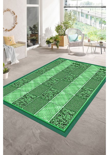 Dijital Baskılı Kaymaz Yıkanabilir Jüt-Hasır Desen Yolluk Mutfak Salon Halısı, N-Jüt-02-Yeşil, indirimleri