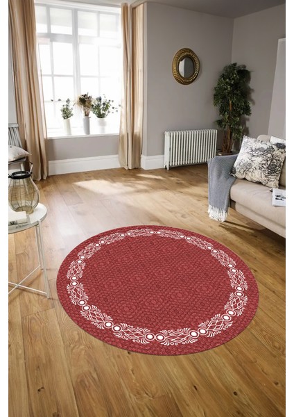 Dijital Kaymaz Yıkanabilir Jüt-Hasır Desen Yuvarlak Yolluk Mutfak Salon Halısı, N-Y-Jüt-14-Kırmızı, fiyatları