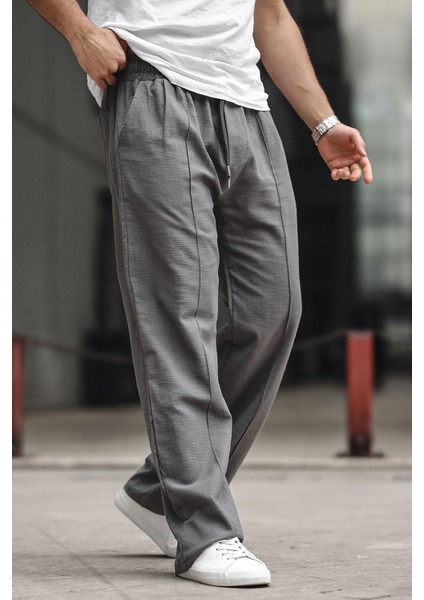Füme Erkek Rahat Kesim Keten Pantolon 6539