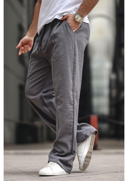 Füme Erkek Rahat Kesim Keten Pantolon 6539 modelleri