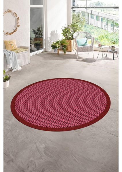 Dijital Kaymaz Yıkanabilir Jüt-Hasır Desen Yuvarlak Yolluk Mutfak Salon Halısı, N-Y-Jüt-03-Kırmızı, indirimleri