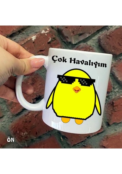 Size Özel Bizim Sevimli Havalı Civciv Seramik Baskılı Kupa Bardaklar
