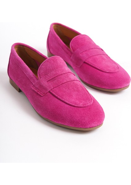 Kadın Süet Loafer & Babet Fuşya -MCMNG2103-FS
