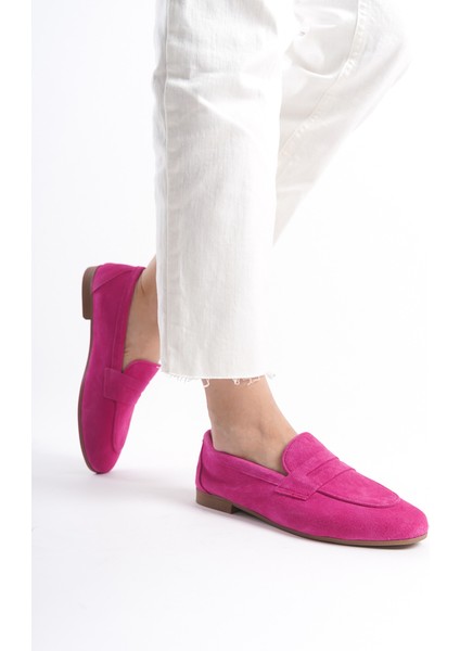 Kadın Süet Loafer & Babet Fuşya -MCMNG2103-FS