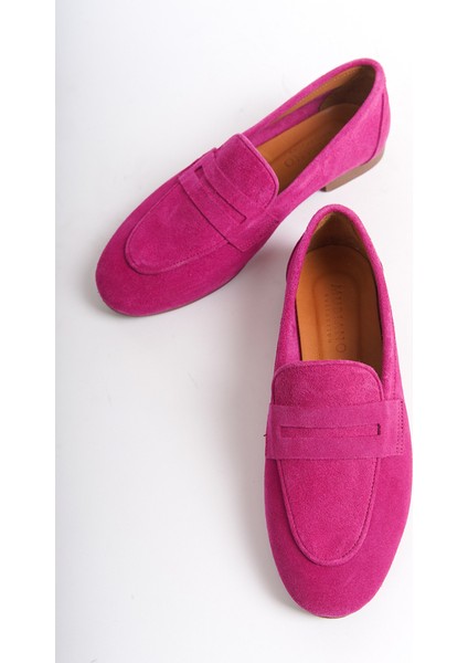 Kadın Süet Loafer & Babet Fuşya -MCMNG2103-FS