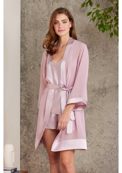 Saten Rose Dörtlü Gelin Çeyiz Seti 7085