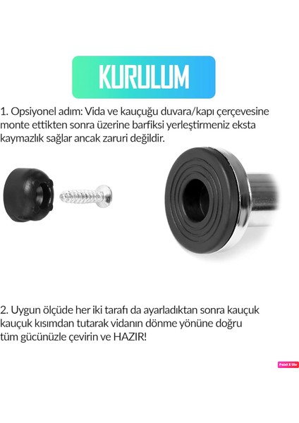 Uzun Süngerli Vidalı Duvar Pimli Barfix Demiri Barfiks Çubuğu Koridor Barfiks Barı 80-130 cm Arası Ayarlanabilir